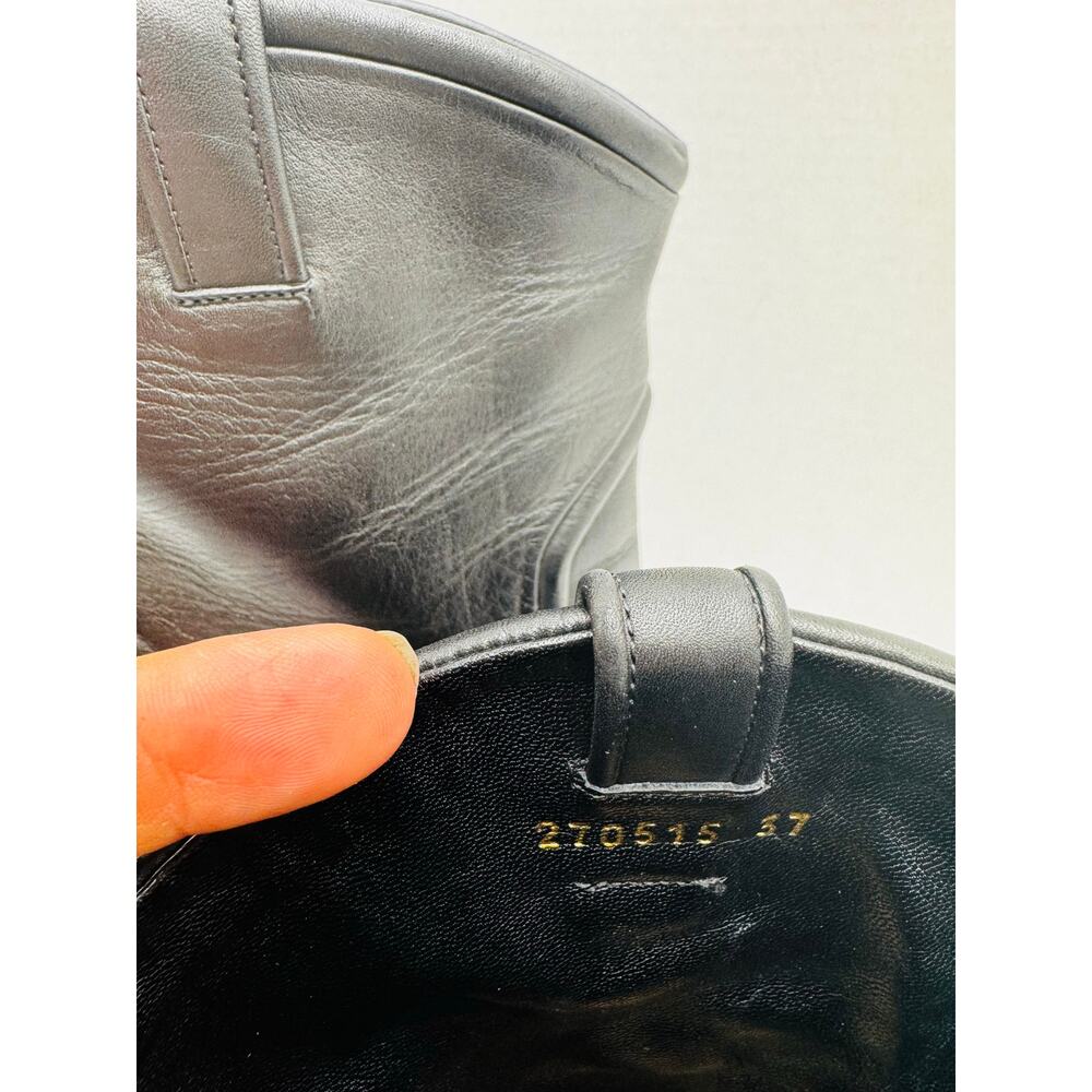 Gucci Trish Runway Black Leather Pull-On High Heel Ankle Boots EU 37 - Picture 5 of 10